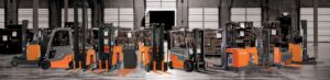 Different types of Toyota forklifts and material handling equipment